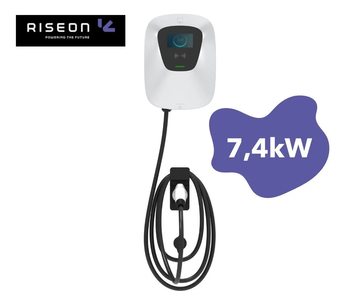 Carregador Veicular Rise Silver 7,4kw Ac Tipo 2 Touch Wi-fi